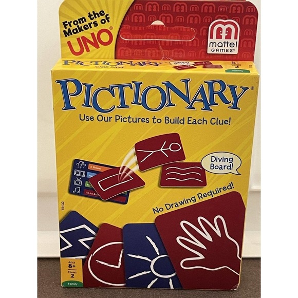 Mattel 2012 Pictionary Card Game Use Pictures to Build Clues - Picture 1 of 3